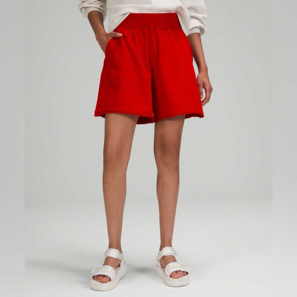 Lululemon LA High Rise Relaxed Short- Dark Red (size 4)